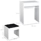 image 7 of HOMCOM Dressing Table Set Padded Stool with Flip-up Mirror Multi-purpose - White