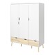 image 3 of Oslo Wardrobe 3 Doors 3 Drawers in White and Oak