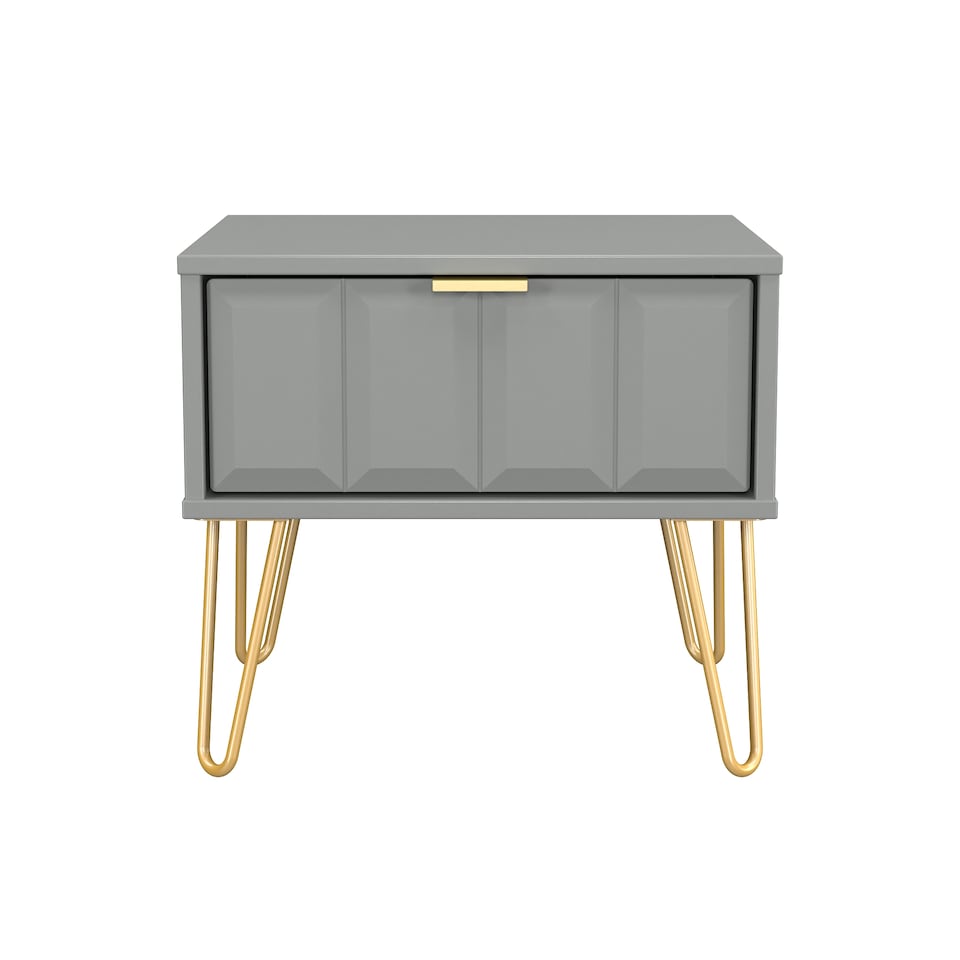 image 1 of Metro 1 Drawer Bedside Table in Dusk Grey (Ready Assembled) | Grey | Dusk Grey