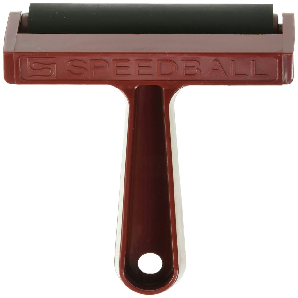 4" Hard Rubber Pop-In Brayer One Piece Plastic Frame