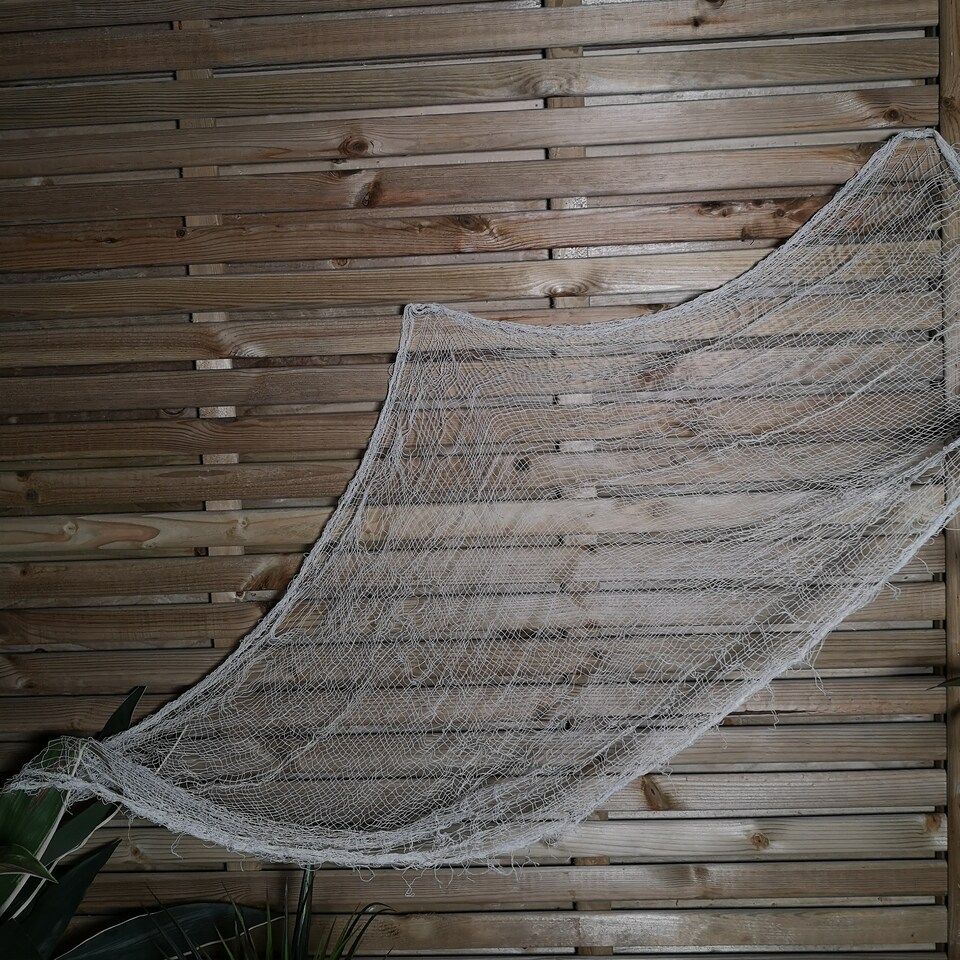 image 1 of 2.9m Halloween Freaky Fabric Net Decoration in Cream