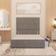 image 1 of Divan Bed Base with 2 Drawers & Plain Floor Standing Headboard Plush Velvet | Silver | Silver