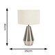 image 2 of ValueLights Jax Silver Metal Touch Dimmer Table Lamp with Cream Boucle Shade