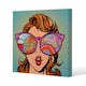 image 1 of Woman with sunglasses. Fast food and sweets in the reflection (Canvas Print) 101 x 101 x 4cm