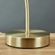 image 2 of ValueLights Antique Brass And Decorative Glass Swan Neck Touch Bedside Table Lamp