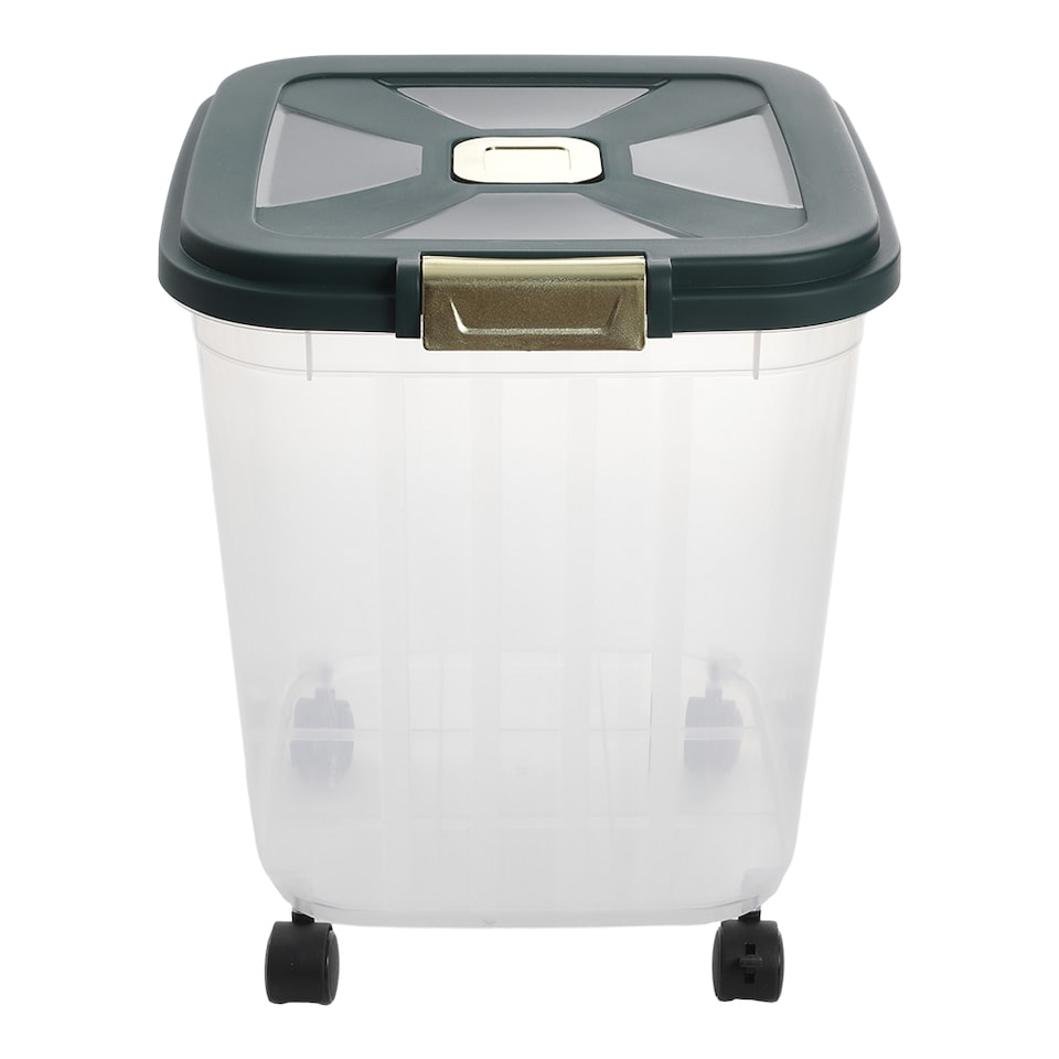 image 1 of Living and Home 2.5kg Large Capacity Food Storage Container with Wheels | Green