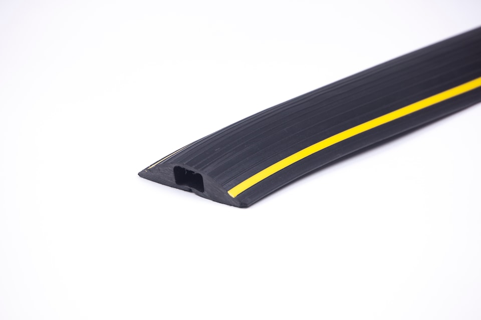 image 1 of The Ramp People Floor Cable Protector 2m 1 Channel 15mm x 5mm Black & Yellow Rubber