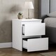 image 2 of Vida Designs Denver 2 Drawer Large Bedside Chest Cabinet Table Nightstand, White