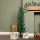 image 3 of 4ft (1.2m) Green Artificial Pencil Christmas Tree With Green Metal Stand and 168 Tips
