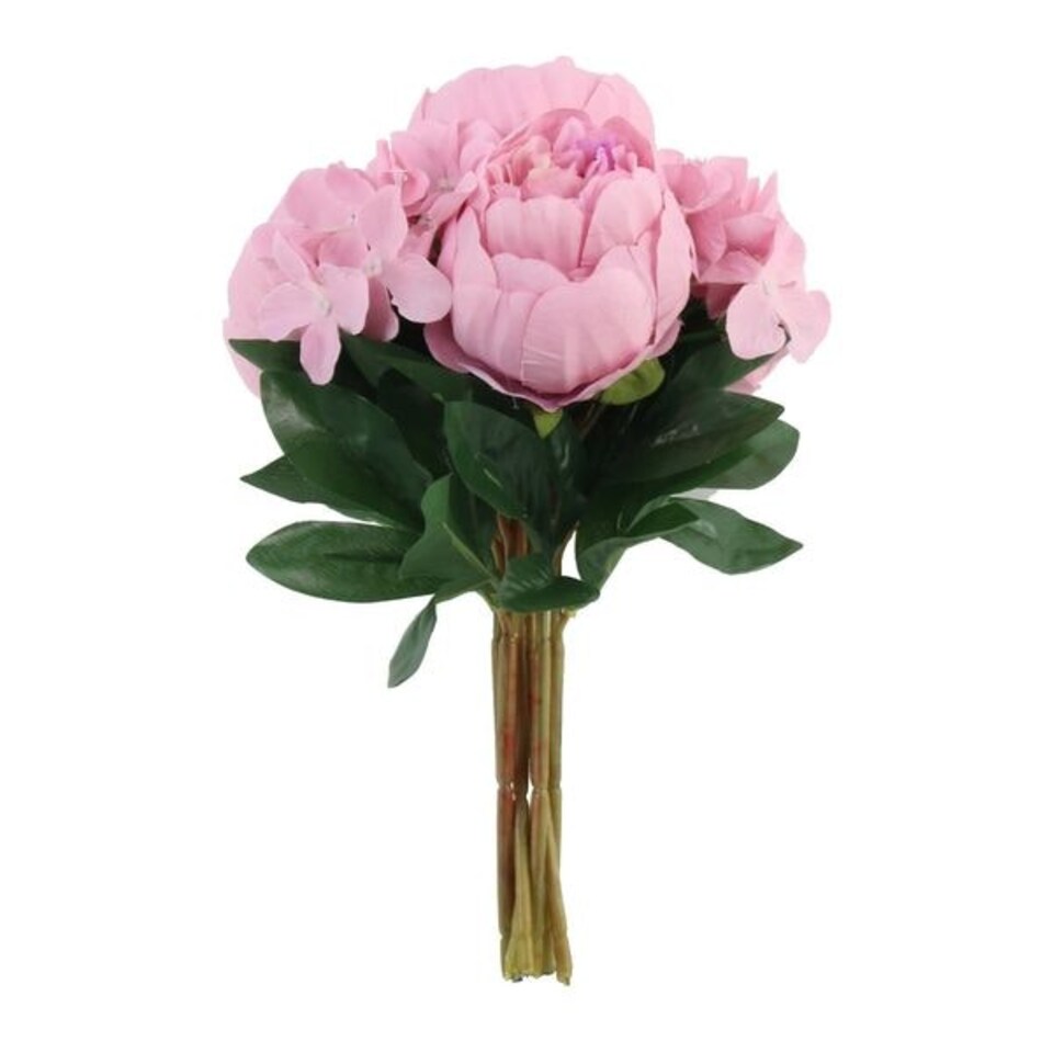 image 1 of Artificial Silk Dusky Pink Arundel Peony Bouquet - H28cm
