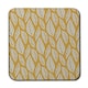 image 1 of White Leaf Pattern on Orange (Coaster)