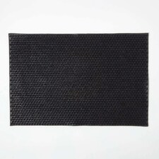 Homescapes Rubber Scraper Door Mat, Black - 40 x 60 cm