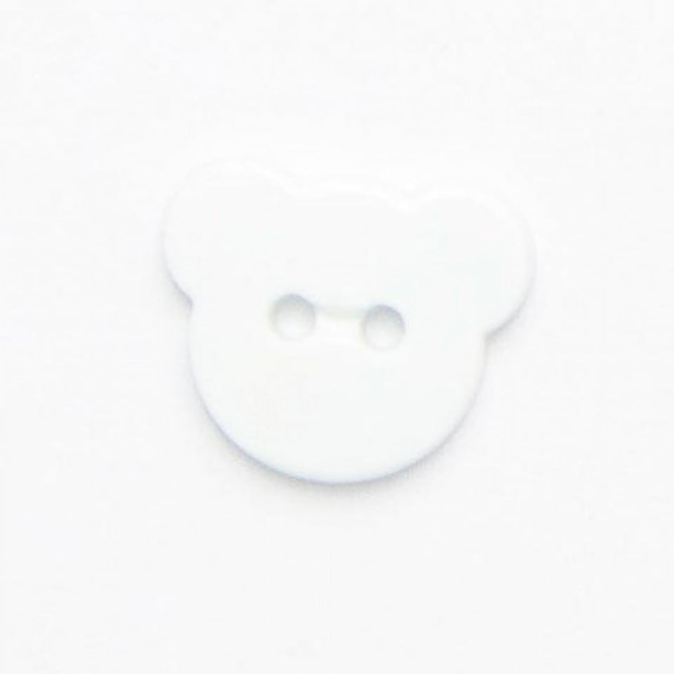 Minerva White Teddy Bear Buttons for Dressmaking - 15mm - per value pack of 100