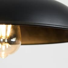ValueLights Duomo Matte Black Pendant Light and E27 Pear LED 4W Warm White 2700K Bulb
