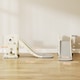 image 5 of AIYAPLAY Foldable Kids Slide with Climber, Basketball Hoop, Cream White