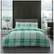 image 1 of VELVETIO Bardsley Check Printed Duvet Cover Set Reversible Polycotton Beddings Blue | Teal | King
