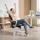 image 4 of HOMCOM Office Chair, Fabric Computer Desk Chair with High Back, Swivel Wheels, Armrest, Tilting Function, Height Adjustable for Home, Grey | Grey