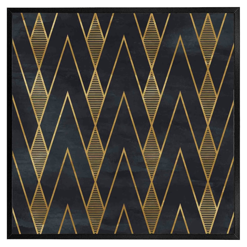 image 1 of Gold geometreic lines (Picutre Frame) Brown | Oak | L