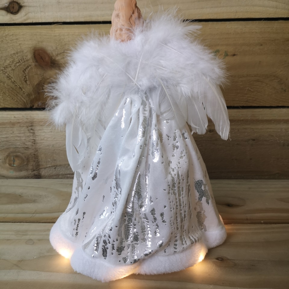 image 1 of 30cm Premier Lit Angel Christmas Tree Topper with Warm White LEDs