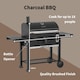 image 6 of Woodland Grill Heavy Duty Charcoal BBQ Grill with Foldable Side Shelves, Black - OC01CBQ5032 | Black | 1
