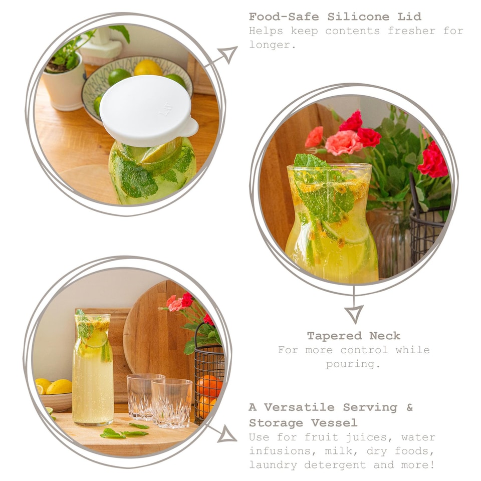 image 1 of LAV Fonte Glass Carafe - 700ml - White Lid