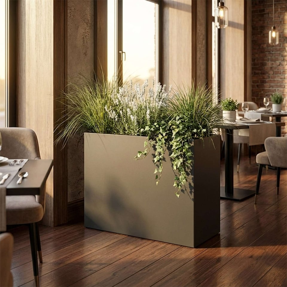 image 1 of Large Metal Planter 90cm x 82cm - Grey | Grey | Grey | 1