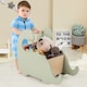 image 4 of COSTWAY 2 in 1 Wooden Baby Push Walker Shopping Cart Green