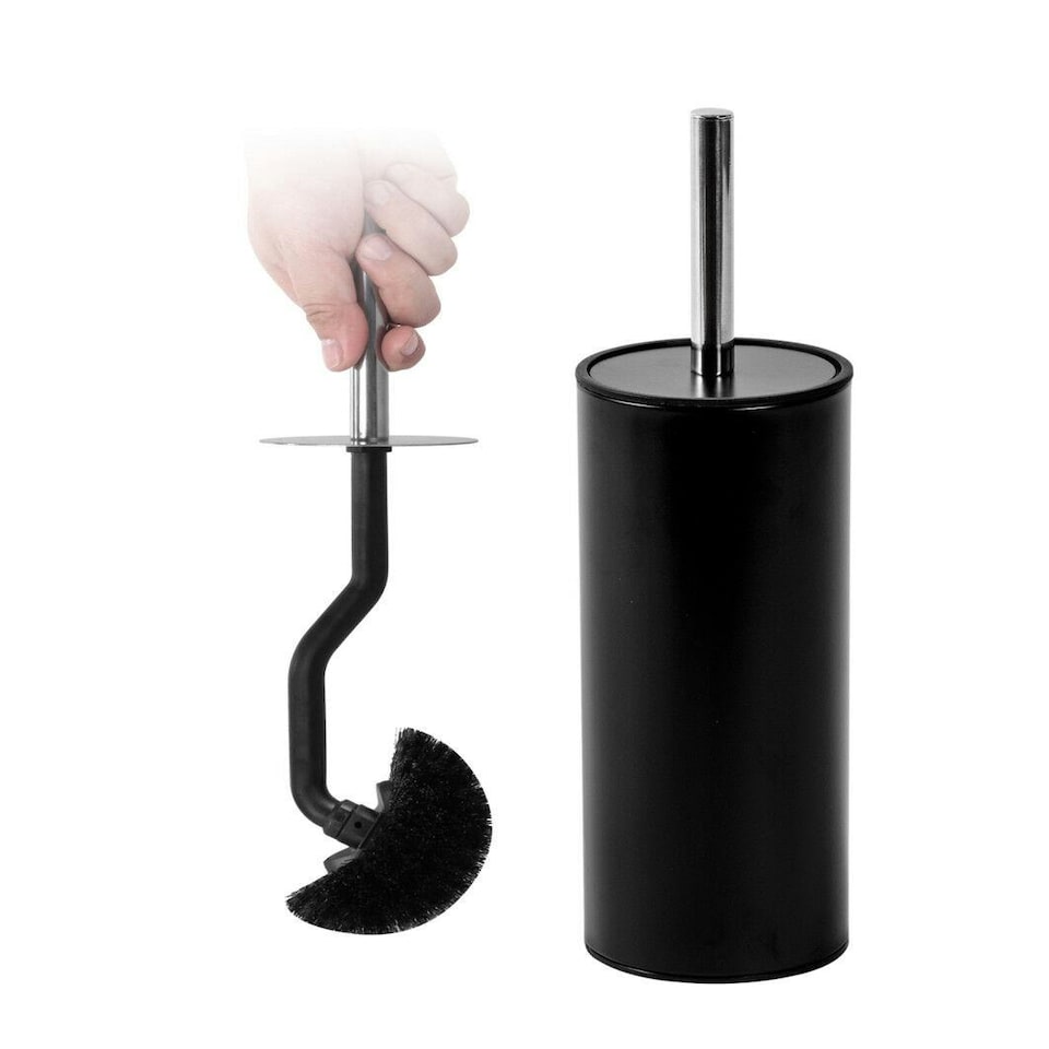 image 1 of Showerdrape Nexus Black Toilet Brush & Holder
