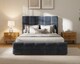 image 2 of Ezysleep Maison Luxury Velvet Upholstered Bed Frame With Plush Padded Headrest | Grey | Grey