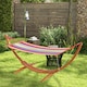 image 2 of Outsunny Wooden Frame Hammock | Hammock With Stand Pink