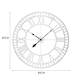 image 6 of Living and Home Large Modern Metal Wall Clock with Roman Numerals - Silver