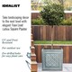 image 4 of Faux Lead Lattice Box Square Grey Light Stone Garden Planter W45 H45 L45 cm, 72 ltrs Cap.