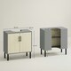 image 9 of kleankin Bathroom Sink Cabinet, Under Sink Basin Storage Cupboard with Shelf Yellow | Natural wood finish