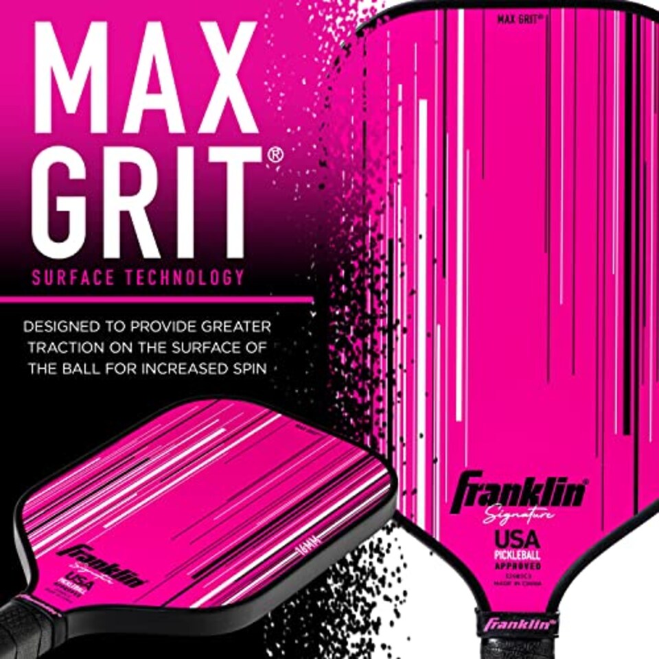 image 1 of Franklin Sports Pro Pickleball Paddle - Signature Series With Maxgrit Surface - Usapa Approved - 16mm Polypropylene Core - Pink
