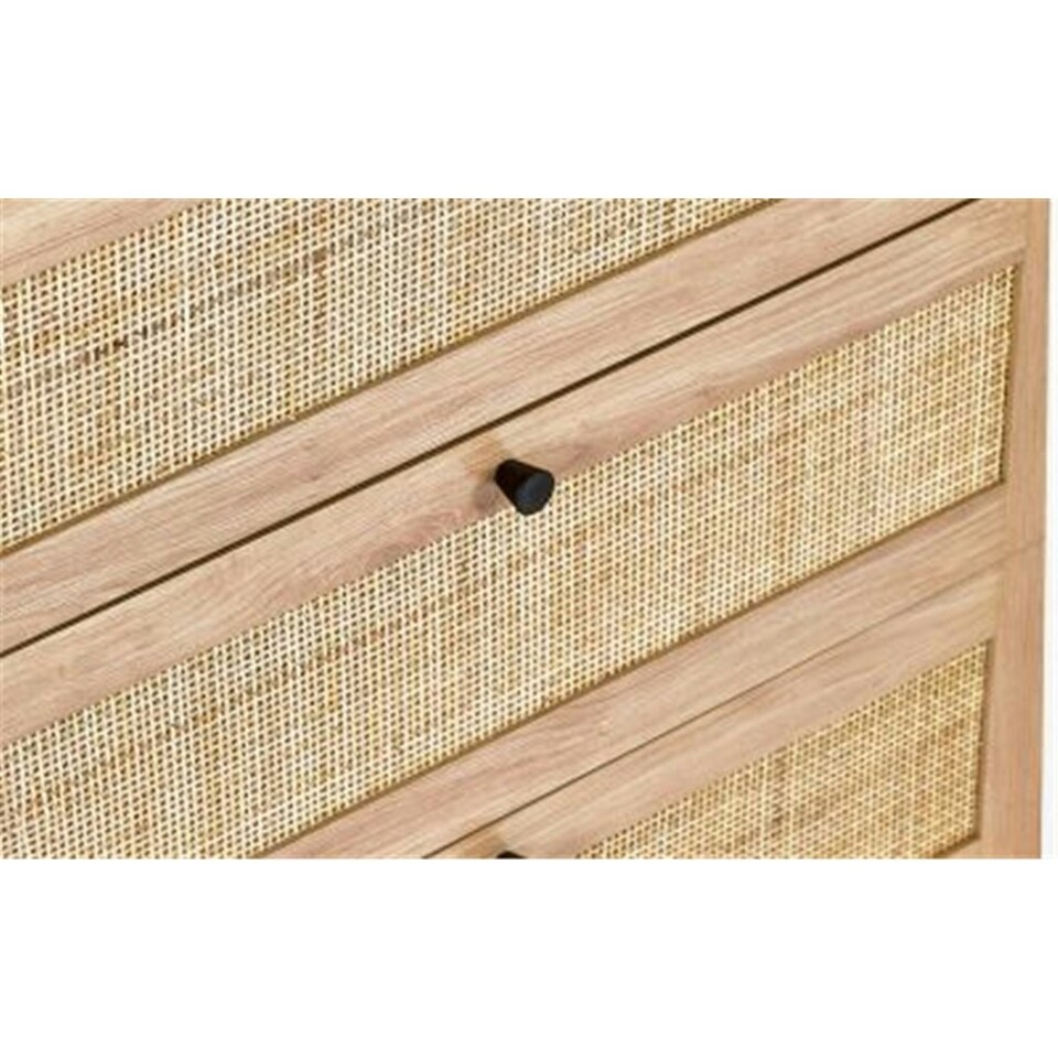 image 1 of Premier Rattan-Effect Oak Drawer Chest - 3 Drawer