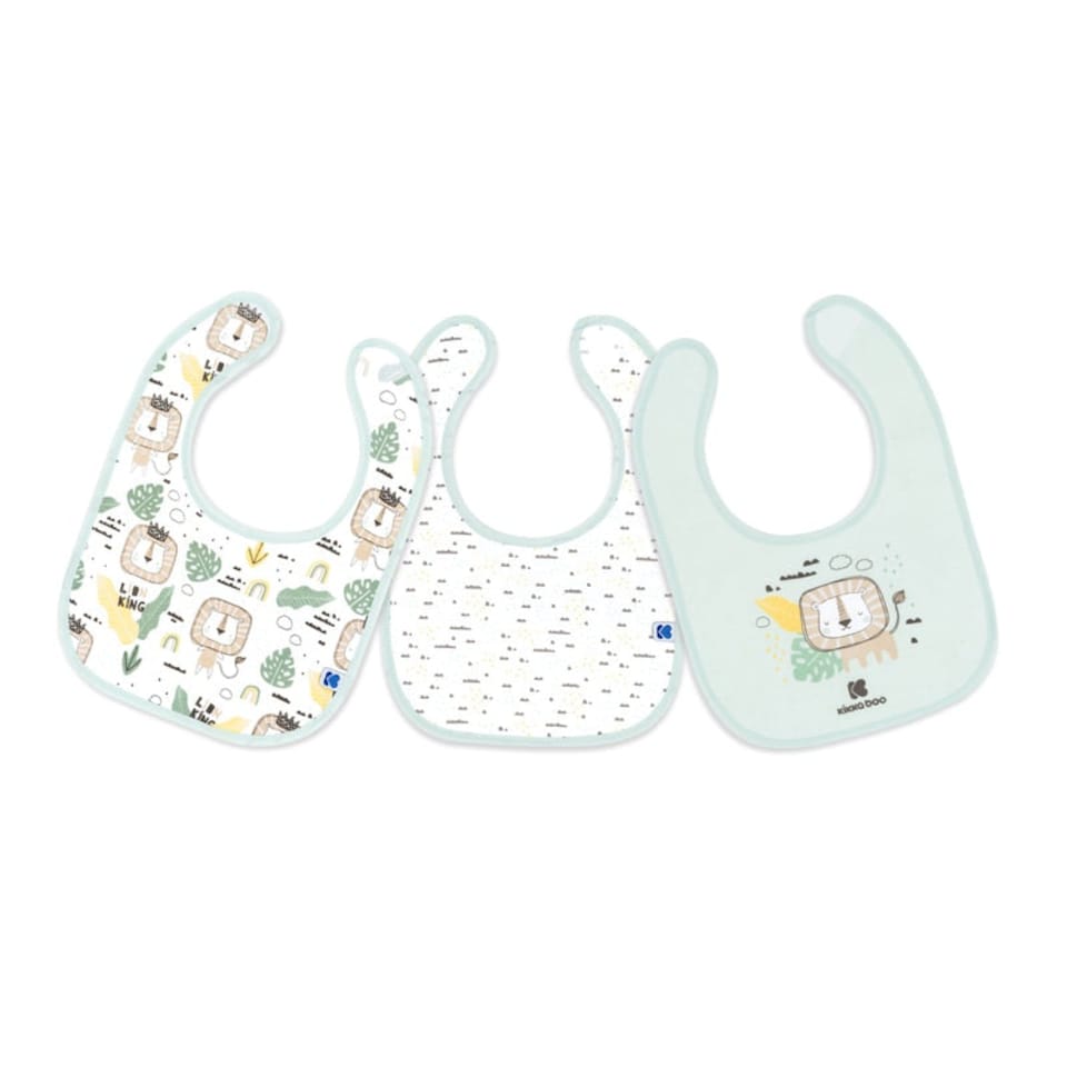 image 1 of Kikka Boo Cotton Bibs Savanna Mint 3Pk