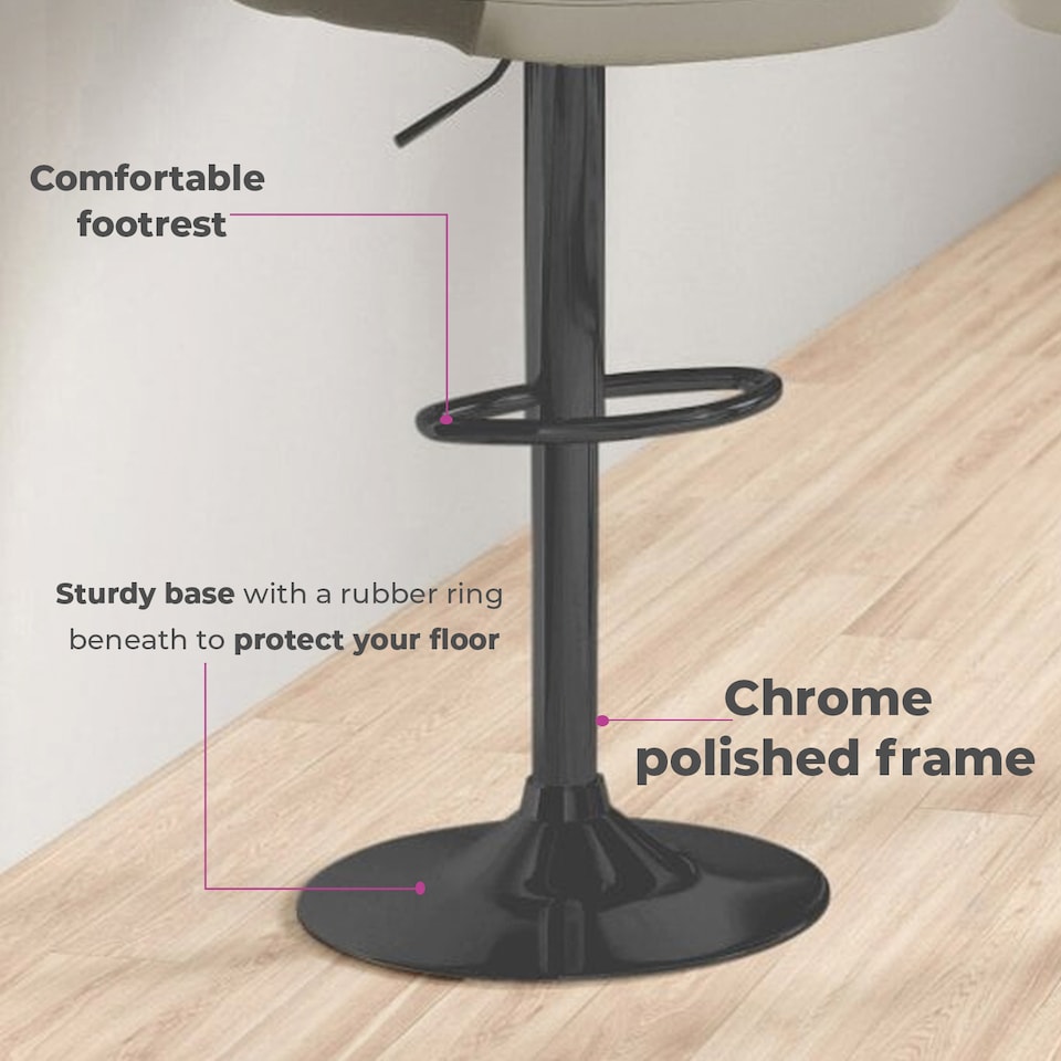 image 1 of Dark Grey Faux Leather Bar Stool