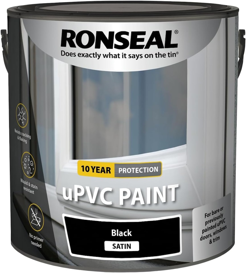 image 1 of Ronseal uPVC Paint Black Satin 2.5L