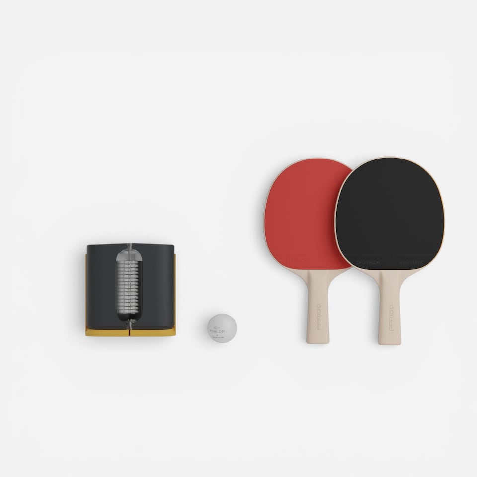 image 1 of Decathlon Table Tennis Set for Small Tables with Rollnet + 2 PPR100 Bats + 2 Balls