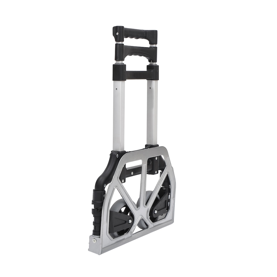 image 1 of HOMCOM Heavy Duty Aluminium Foldable Hand Truck Trolley, 70KG Load Capacity | Silver