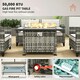 image 3 of Outsunny 5 PCs Rattan Garden Furniture Set with Gas Fire Pit Table, Brown