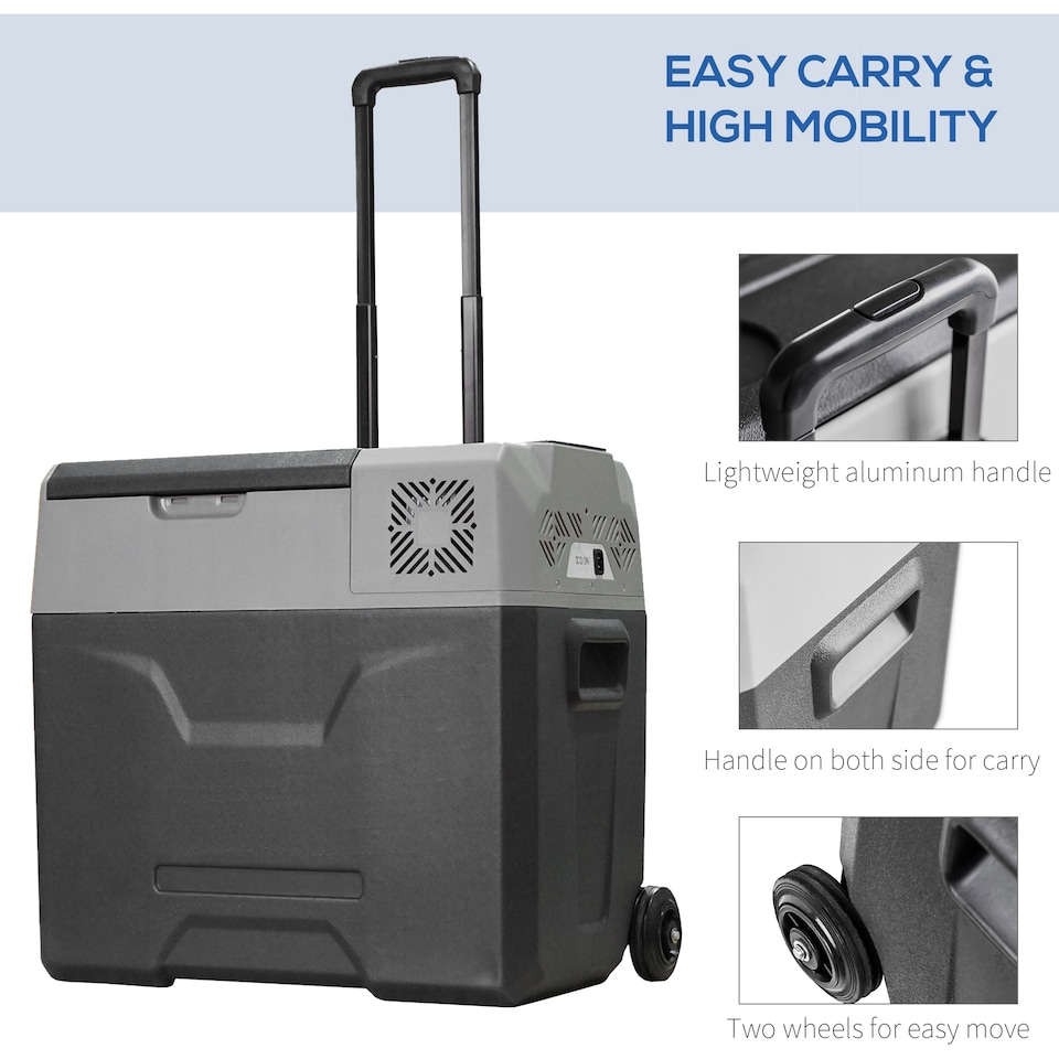 image 1 of HOMCOM Car Refrigerator, Portable 12, 24V 50L Compressor Fridge Freezer