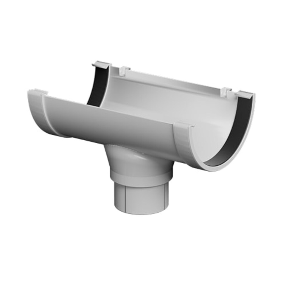 image 1 of FloPlast 20m 170mm XtraFlo Industrial Half-Round Gutter Kit - Stopend Outlet - White