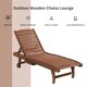 image 6 of Outsunny Wooden Sun Lounger Outdoor Patio Sun Bed w/ Pull-out Table