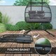 image 6 of Outsunny Rattan Double Hanging Egg Chair with Stand, Cushion, Dark Grey 
