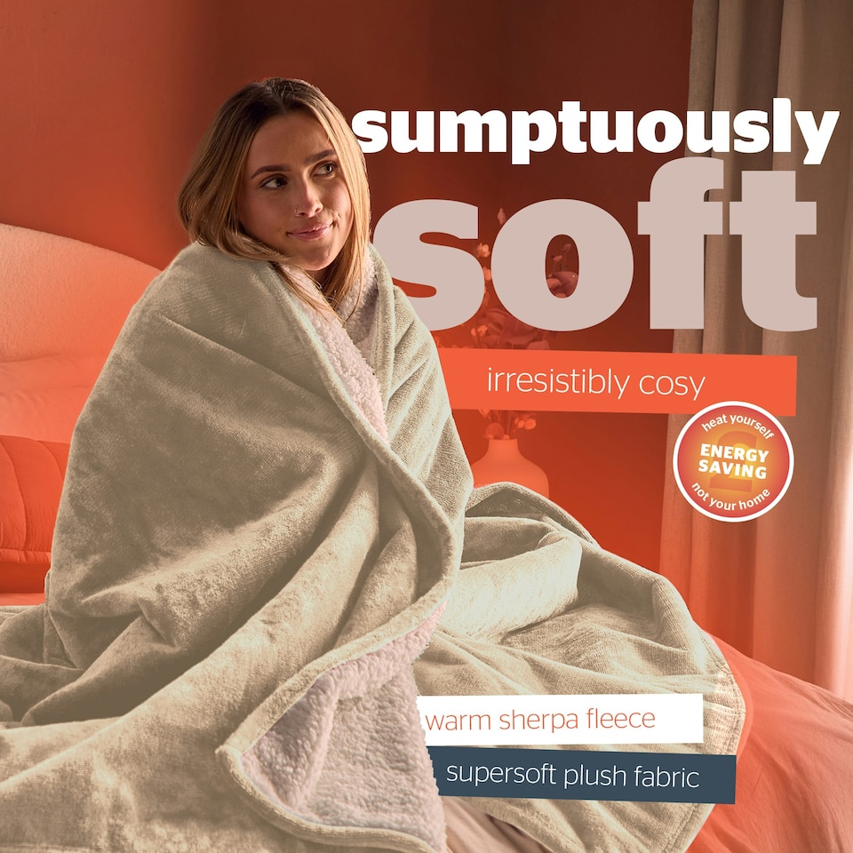 image 1 of Silentnight Heat Genie Self-Heating Giant Blanket - 2 Pack
