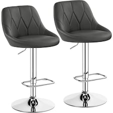 Yaheetech  Set of 2 Faux Leather Swivel Bar Stools
