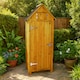image 3 of JSH Bideford Tall 180cm Wooden Garden Storage Shed Unit with Pitched Roof - Natural