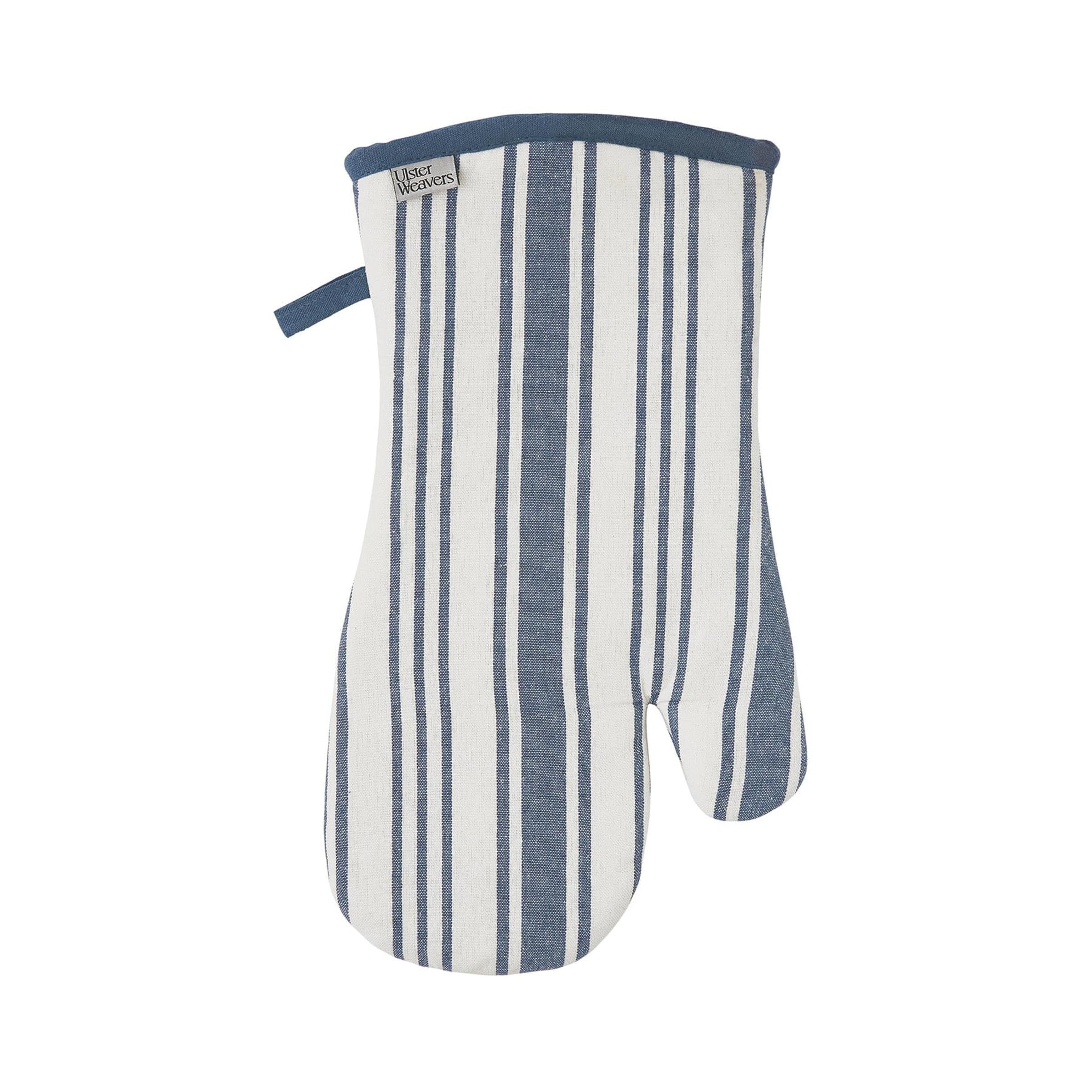 Ulster Weavers 'Denim Stripe' Graphic Print Gauntlet Oven Glove in Blue