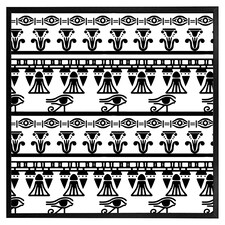 Egyptian eye of horus heiroglyphs (Picture Frame) Black | S